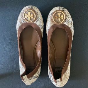 Tory Burch Snake Skin Flats